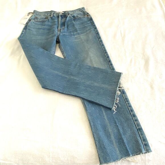 RE/DONE ORIGINALS STOVE PIPE HIGH RISE BUTTON FRONT JEANS NWT - Picture 5 of 15